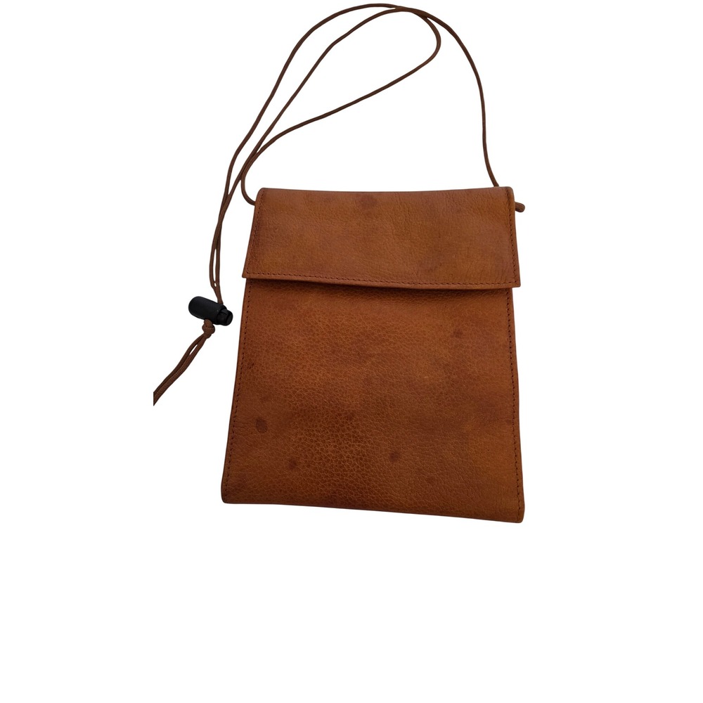 JP Ourse & Cie Brown Leather Crossbody Travel Wallet Passport Pouch Organizer